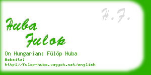 huba fulop business card